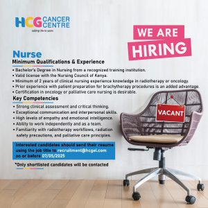 NURSE ADVERT HCG CCK Cancer Centre