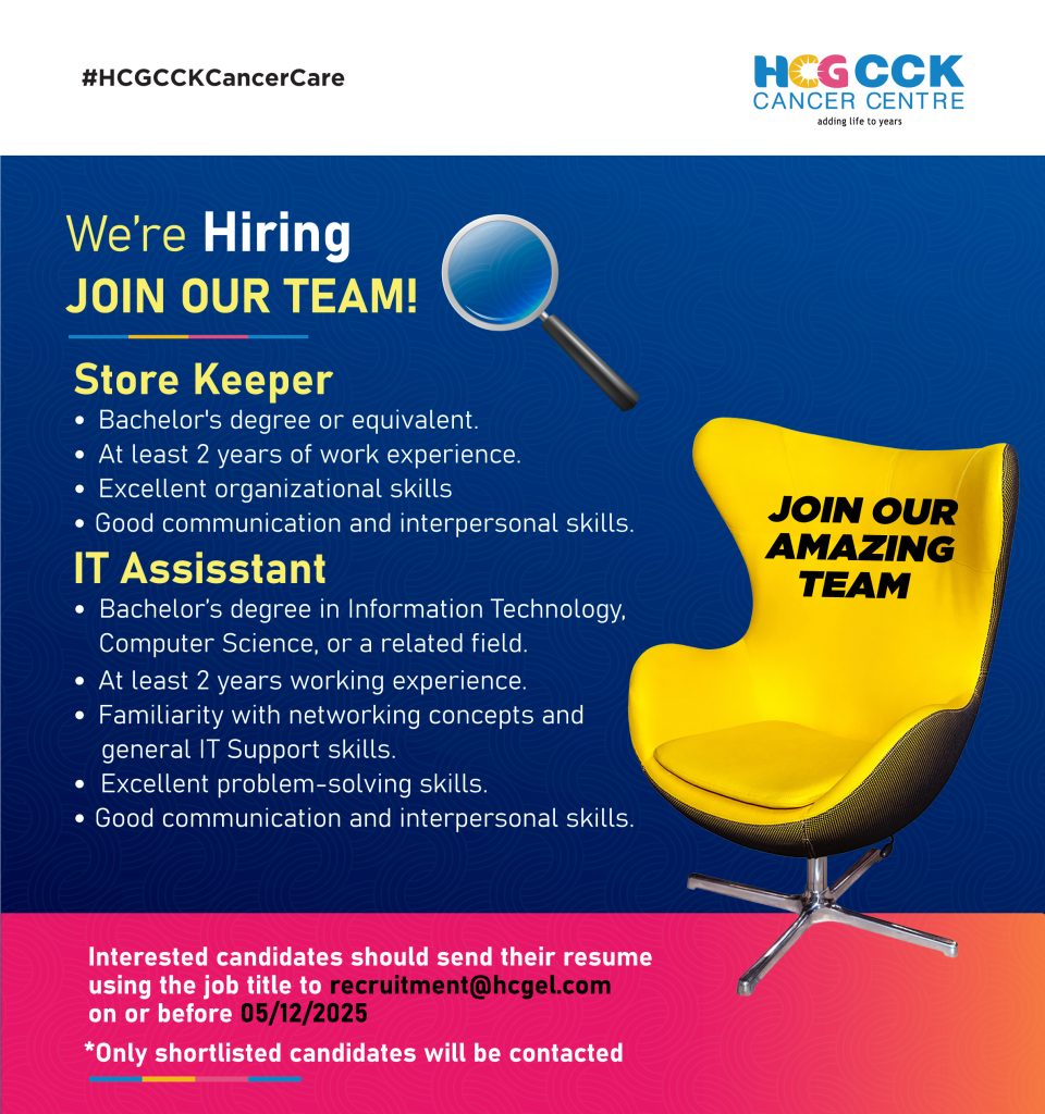 JOB ADVERTS 1 HCG CCK Cancer Centre