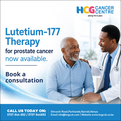 Image showing availability of Lutetium-177 targeted treatment for prostate cancer available in HCG Cancer Centre, Nairobi.